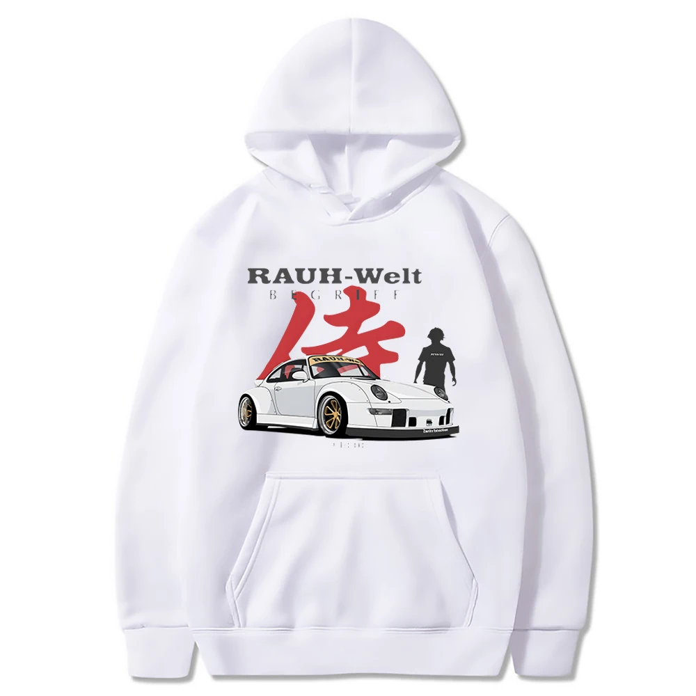 Manga Print RWB 911 Hoodie Japanese Streetwear Jdm Long Sleeve Initial D... - $132.53
