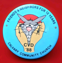 Calvary Community Church CVD 1988 Button Pin 80s Christian - $11.95