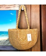 Rachel Ashwell Wooden Beaded Lined Bohemian Market Tote Beach Bag Handbag - £19.85 GBP