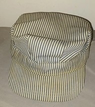Vintage Trian Hickory Stripe Selvedge Denim Conductor Engineer Hat Cap - $14.99