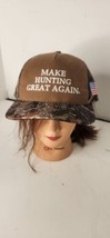 Make Hunting Great Again Hat Cap Brown Camouflage USA Flag Bass Pro Mens - £11.61 GBP