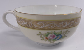 Noritake N828 Pattern Coffee Tea Cup ONLY Tan Edge, White Scrolls, Floral - £7.73 GBP