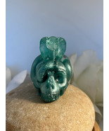 Turquoise Blue Cobra Wrapped Skull Resin Skull Head Paper Weight Desk Al... - $19.79