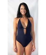 La Blanca Womens Deco Stud Halter Mio One Piece Swimsuit, Size 12 - $727.50 MXN