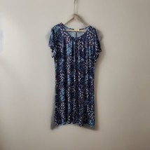 Joie DE Oiorei Dress Womens Plus 1x Blue Floral Sheath Textured Boho Kne... - $24.11