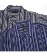 LOT OF 2 MEN&#39;S Sz L / Large STRIPED &amp; FLORAL SHIRTS ~ UNTUCK ~ VGC ~ Lon... - $27.12 CAD