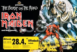 IRON MAIDEN 1982 23 x 34 RP Number Of The Beast Era German Tour Promo Po... - $45.00