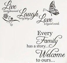 Every Family Has A Story And Live Laugh Love Wall Decals 11.8&quot; x 23.6&quot; - £7.85 GBP