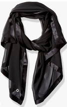 Elegant black Calvin Klein evening wrap scarf poly blend 28”x70” - £15.81 GBP