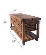Kaif Kitchen Cart, Distressed Chestnut Finish - $1,987.20 CAD