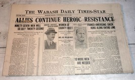 Wabash, IN Daily Times-Star, July 17, 1918 - Allies Continue Heroic Resi... - £15.51 GBP