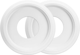 Canomo 2 Packs Molded Pu Ceiling Medallion For Light Fixtures And Ceiling, White - £31.33 GBP