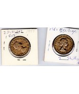 UK 2 Shillings Coin Florin Queen Elizabeth II Great Britain 2 coins (195... - $6.77 CAD