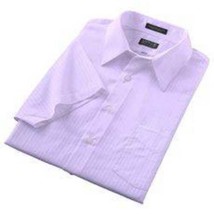 Mens Dress Shirt Arrow Purple Lilac Short Sleeve Button Front $34-size L... - $14.85