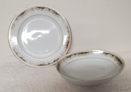 Signature Collection Fine China Queen Anne 113 Oval Serving Bowl &amp; Dinner Plate - £15.27 GBP