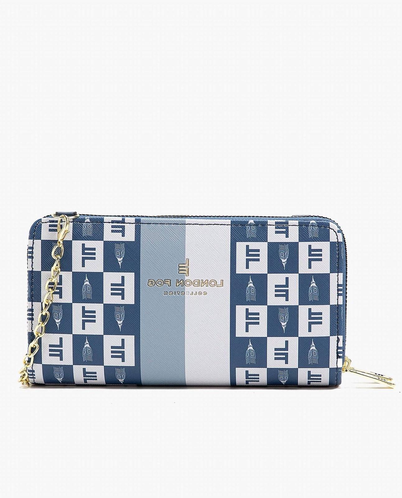 London Fog Women&#39;s Diana Signature Double Zip Crossbody Bag And Wallet C... - $54.45