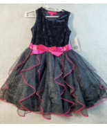 Betsey Johnson Mini Dress Youth Size 6 Black Woven Mokash Sleeveless Rou... - £26.99 GBP