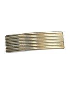 Vintage Rectangular Shaped Gold Stripe Ridged Hair Barrette Art Deco 1980s - £13.82 GBP