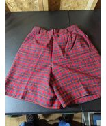 Liz Sport size 10 wool blend acetate lining red plaid shorts - $255.49 MXN