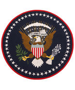 US Logo Flag 8&#39;x8&#39; ft Eagle Pluribus President Hand Tufted 100% Woolen A... - £287.26 GBP