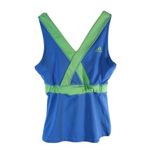 Adidas Womens Clima365 Small Reversible Workout Sports Bra Back Tank Blue Green - £17.56 GBP