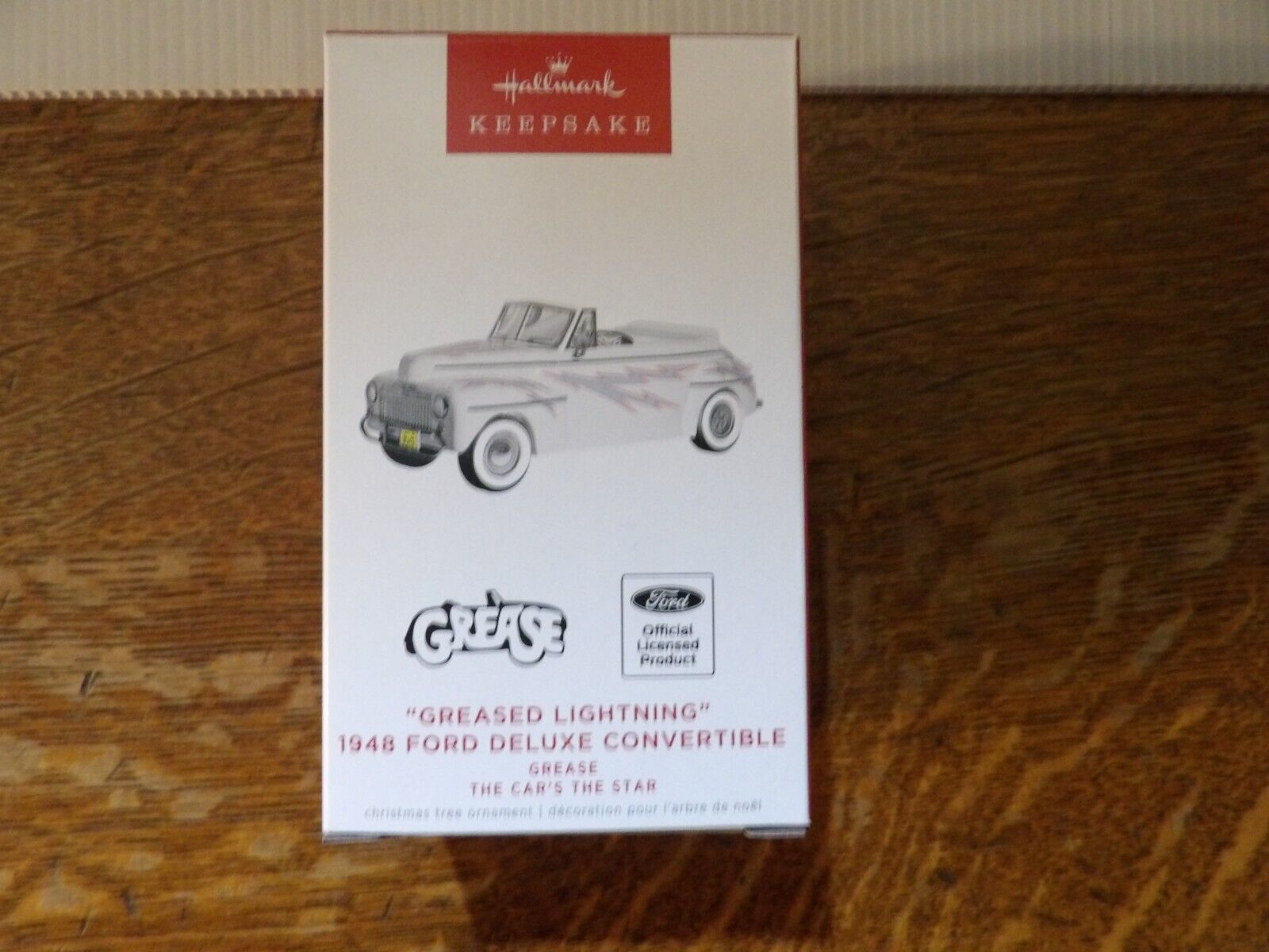 New 2022 Hallmark GREASED LIGHTNING 1948 Ford DeLuxe Convertable Ornament NIB - £9.34 GBP