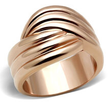 GL209 - IP Rose Gold(Ion Plating) Brass Ring with No Stone - $20.37 CAD