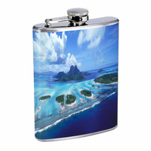 Fiji Islands D7 Flask 8oz Stainless Steel Hip Drinking Whiskey Tropical Pacific - £11.80 GBP