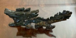 Natural  Jade Carving Dragon Beast Statue Sculpture - £242.60 GBP