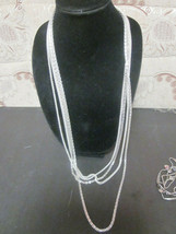 Vintage Silver Tone 4 Chain 40&quot; Long Necklace - £7.85 GBP