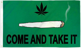 Come &amp; Take It Marijuana 3X5Ft Poly Flag - Mmj - Weed - 420 - Pot - Joint - £13.57 GBP