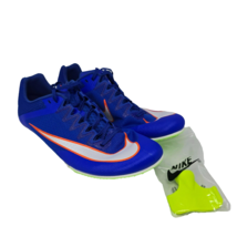 Nike Zoom Rival Sprint Racer Men Size 9 Blue Safety Orange Track n Field Spikes - £50.06 GBP