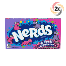 2x Packs Nerds Grape &amp; Strawberry Theater Box Hard Candy 5oz Fast Free Shipping! - £9.79 GBP