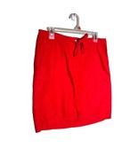 TALBOTS Petites Size 8P Linen Blend Red Drawstring Waist Skirt - $25.24 CAD
