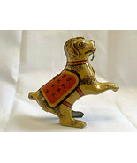 Tin Litho Vtg Dog with Cane Sitting Up Begging Wind Up Toy w/ Key *Repair* - £39.58 GBP