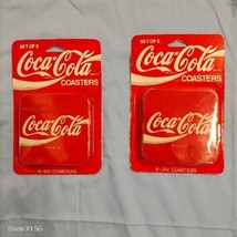 Vintage Red Coca Cola Soda Cork Coasters Set of 2 12 Coasters NOS  - $23.76