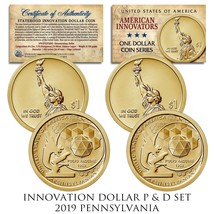 American Innovation Pennsylvania 2019 One-Dollar 2-Coin P &amp; D Set w/CAPSULES Coa - £9.40 GBP