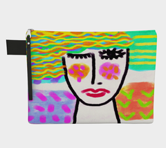 Original Abstract Art Canvas Wristlet Clutch Bag Cosmetics Bag Accessory Pouch - £35.66 GBP