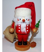 FABULOUS STEINBACH GERMANY CHUBBY TROLL SANTA WITH TOY BAG 10&quot; WOODEN NU... - $102.46