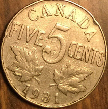 1931 Canada Nickel 5 Cents Coin - £1.00 GBP