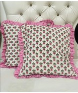 Pack of 2 Throw Pillow Covers 100% Cotton Pre Washed Ruffle Decorative P... - $78.39 CAD