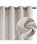 2pc Jinchan Faux Linen Burlap Curtains 63&quot; Heathered Gray Grommet Panels - €10,53 EUR