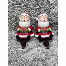 Lot Of 2 Christmas Holiday Santa Claus Shelf Sitter With Hook Figurine - £17.40 GBP