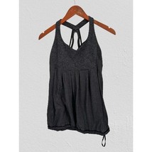 Lululemon top with built in bra yoga gym athletic drawstring gray Size Med - $552.51 MXN