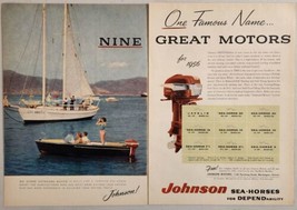 1956 Print Ad Johnson Sea-Horse Outboard Motors for 1956 Javelin Waukegan,IL - £17.71 GBP