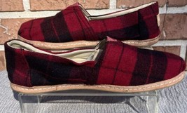 Women&#39;s Toms Red&amp;Black Plaid Slip On Shoes Size 9.5 - $28.00