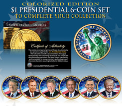 Living Presidents Trump &amp; Biden Presidential Us Dollars 6-COIN Set 2-Sided Color - £22.74 GBP
