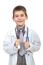Child Medical Doctor Lab coat for Kids Girls and Boys Long White Natural Uniform - £11.05 GBP