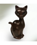 Vtg Brown Siamese 8” cat figurine retro MCM  mid century modern ceramic ... - $62.48 CAD