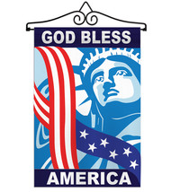 God Bless America - Applique Decorative Metal Wall Hanger Garden Flag Set GS1110 - £23.90 GBP